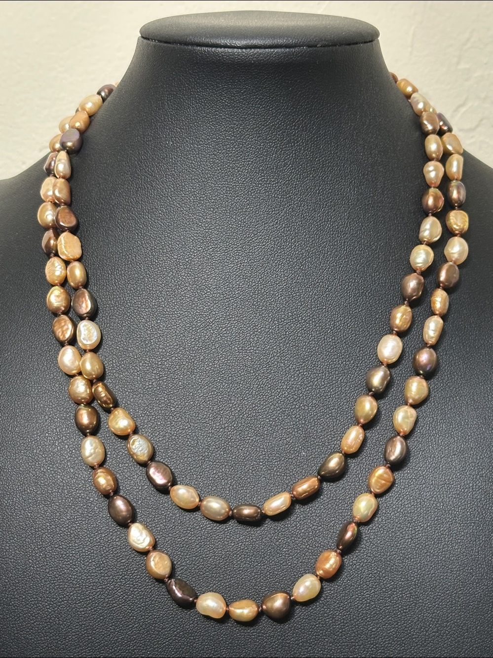 Hand-Knotted Baroque Freshwater Pearl VTG Necklace 925 Clasp